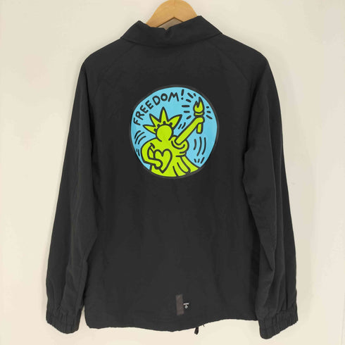 チャリアンドコー chari&co 17SS Keith Haring BEAMS 別注 裏地総柄 両面 サイドプリント コーチジャケット メンズ JPN:L
