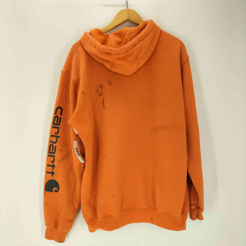 カーハート Carhartt Logo Sleeve Hooded Sweatshirt ロゴ スリーブ プルオーバー パーカー メンズ import:M