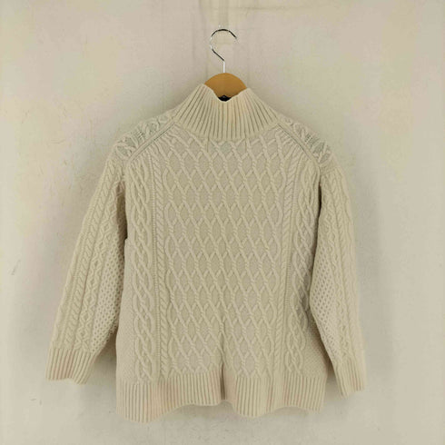 ユナイテッドアローズグリーンレーベルリラクシング UNITED ARROWS green label relaxing LAMBSWOOL アラン ハイネック プルオーバー ニット レディース