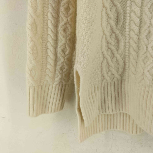 ユナイテッドアローズグリーンレーベルリラクシング UNITED ARROWS green label relaxing LAMBSWOOL アラン ハイネック プルオーバー ニット レディース
