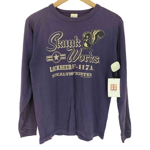 バズリクソンズ BUZZ RICKSONS USA製 Skunk Works プリント クルーネック L/S Tシャツ ロンT メンズ JPN:S