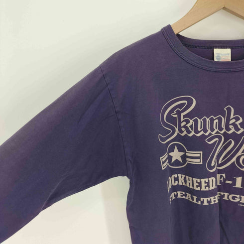バズリクソンズ BUZZ RICKSONS USA製 Skunk Works プリント クルーネック L/S Tシャツ ロンT メンズ JPN:S