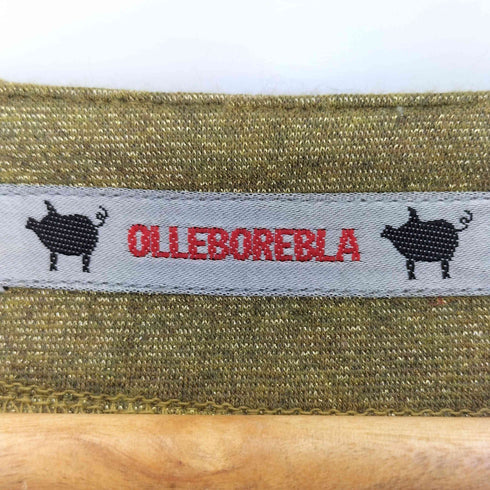 アルベロベロ OLLEBOREBLA オレボレブラ ブタさん アップリケ ビジュー装飾 タイ民族 舞踊 レース 異素材切替ドッキング 半袖チュニック レディース