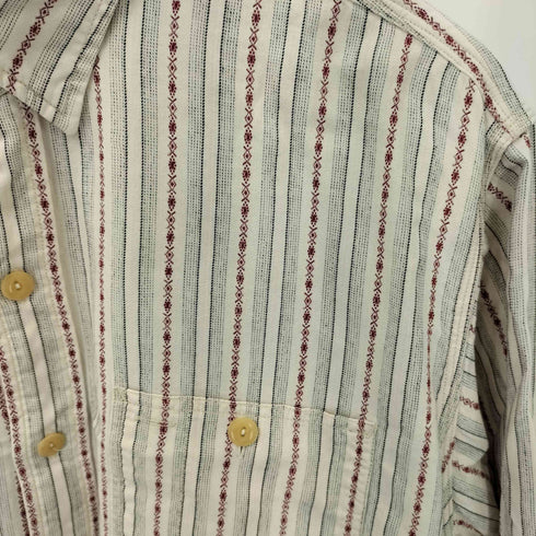 ポロバイラルフローレン Polo by RALPH LAUREN 総柄エスニックストライプ ガチャポケ レギュラーカラー長袖シャツ メンズ M