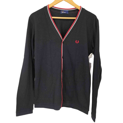 フレッドペリー FRED PERRY ロゴ刺繍 コットンニットカーディガン メンズ JPN:L