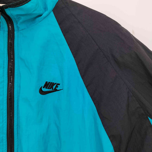 ナイキ NIKE 90s 白タグ ロゴ刺繍 ツートン ナイロンジャケット ボックスシルエット メンズ import:M