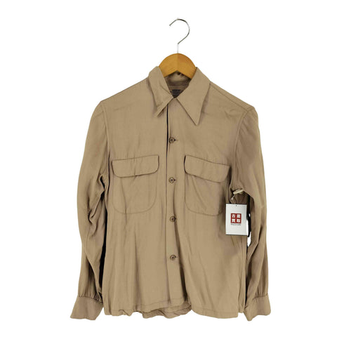 アロー ARROW 40-50s USA製 GABANARO レーヨンギャバ 開襟 オープンカラーシャツ メンズ import:S