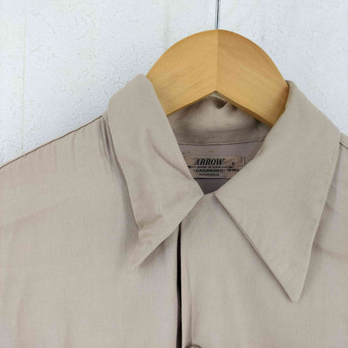 アロー ARROW 40-50s USA製 GABANARO レーヨンギャバ 開襟 オープンカラーシャツ メンズ import:S