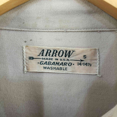 アロー ARROW 40-50s USA製 GABANARO レーヨンギャバ 開襟 オープンカラーシャツ メンズ import:S