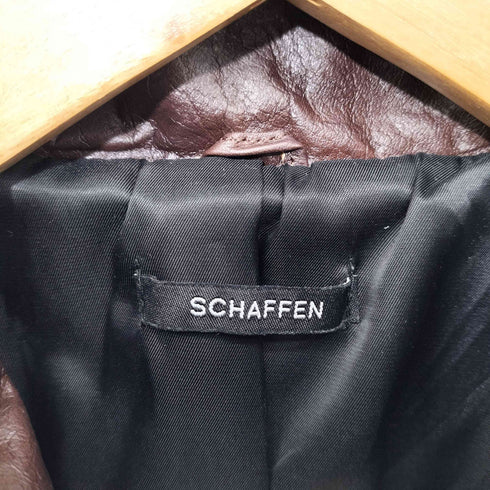 SCHAFFEN ダブルジップ スタンドカラー カウレザージャケット メンズ 4