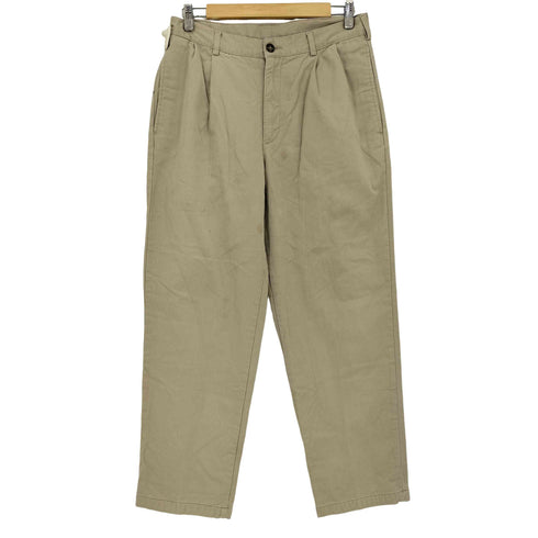 エルエルビーン L.L.Bean 00s DOUBLE L NATURAL FIT 裏地チェック ダブルフェイス コットン タック チノ メンズ W32 L30