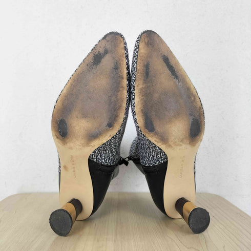 チャールズアンドキース CHARLES&KEITH ツイードショートブーツ レディース 23