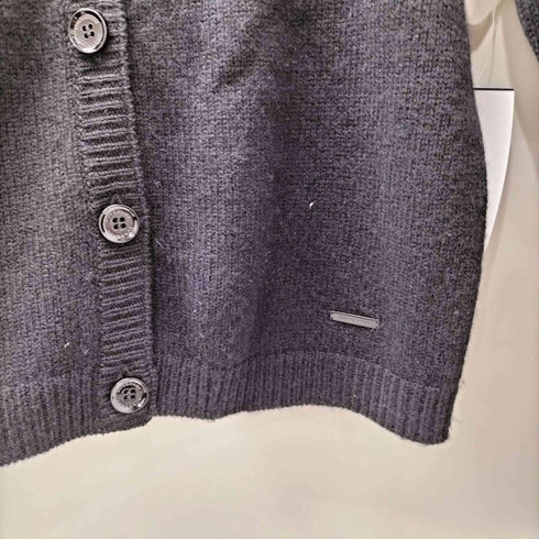 バーバリーロンドン BURBERRY LONDON カシミヤ混 フラワー レース 刺繍 ノーカラー ニット カーディガン レディース 1