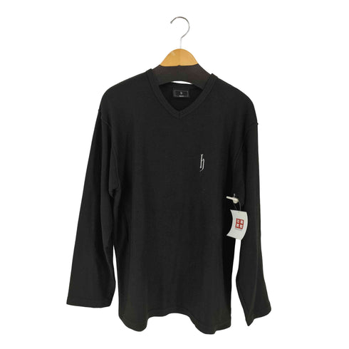 ディージェーホンダ DJ HONDA ロゴ刺繍 Vネック コットンポリ ロングスリーブTシャツ メンズ JPN:L