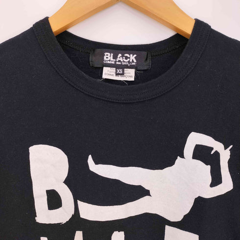 ブラックコムデギャルソン BLACK COMME des GARCONS 22ss 人型 ロゴプリント クルーネック 半袖Tシャツ メンズ JPN:XS