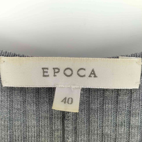 エポカ Epoca ウールナイロン ストレッチ 金ボタン リブロングカーディガン レディース JPN:40