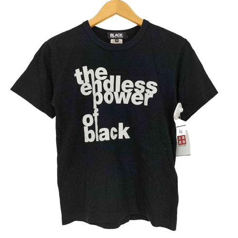 ブラックコムデギャルソン BLACK COMME des GARCONS 18ss the endless power of black プリント クルーネック半袖Tシャツ メンズ JPN:S