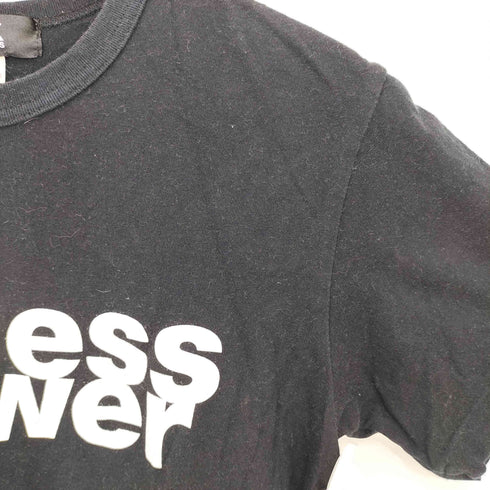 ブラックコムデギャルソン BLACK COMME des GARCONS 18ss the endless power of black プリント クルーネック半袖Tシャツ メンズ JPN:S