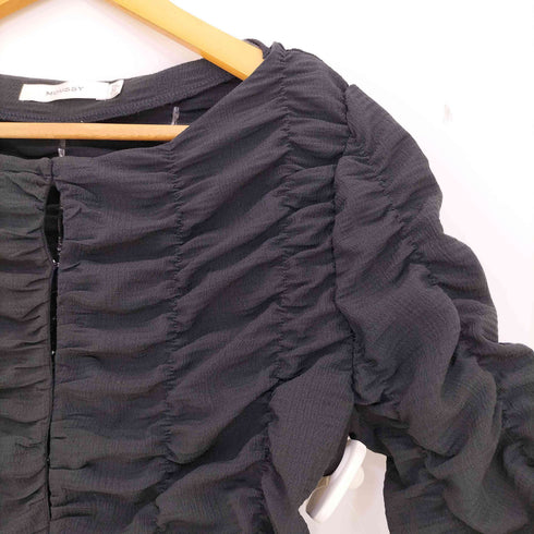マウジー moussy 24ss SHIRRING CROP トップス レディース FREE