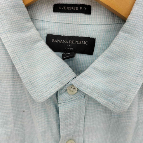 バナナリパブリック BANANA REPUBLIC OVERSIZED FIT LINEN チェック リネンシャツ メンズ import:L