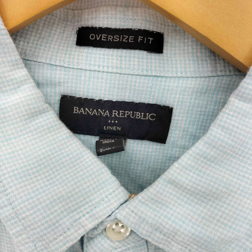 バナナリパブリック BANANA REPUBLIC OVERSIZED FIT LINEN チェック リネンシャツ メンズ import:L