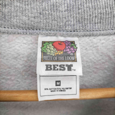 フルーツオブザルーム FRUIT OF THE LOOM 90S メキシコ製 駅 ステーション ドット プリント 裏起毛 スウェット トレーナー メンズ import:M