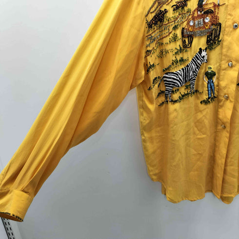 HAVANA BY THE HERO GROUP 刺繍 ビーズ 装飾 L/S シルク シャツ レディース 6