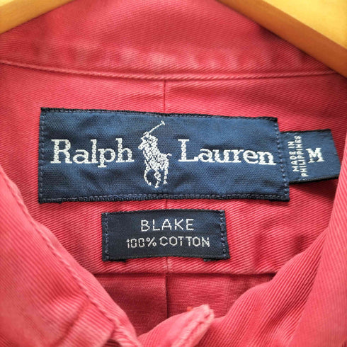 ラルフローレン RALPH LAUREN 90S BLAKE ポニー 刺繍 ボタンダウン L/S ブロード シャツ メンズ import:M