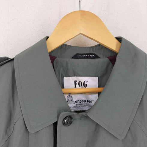 ロンドンフォグ LONDON FOG 90s カナダ製 裏地チェック エポレット ステンカラーコート メンズ 40 T/L