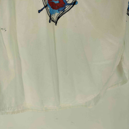 デシグアル Desigual 総柄 スキッパー シャツ ブラウス ハーフボタン プルオーバー レディース import:M