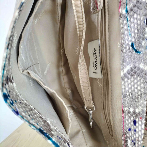 JACONO MADE IN ITALY パイソン柄カラーペイントデザインハンドバッグ Y2K レディース