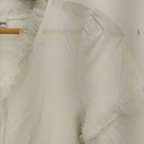 クレージュ courreges フリルネック チュール半袖カットソー レディース 40