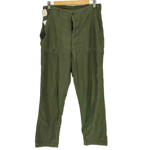 ユーエスアーミー U.S. ARMY 70S 米軍 OG-107 UTILITY TROUSERS 尿素ボタン ボタンフライ ベイカーパンツ ファティーグパンツ 1973年製 メンズ 34×31