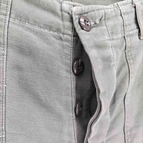 ユーエスアーミー U.S. ARMY 70S 米軍 OG-107 UTILITY TROUSERS 尿素ボタン ボタンフライ ベイカーパンツ ファティーグパンツ 1973年製 メンズ 34×31