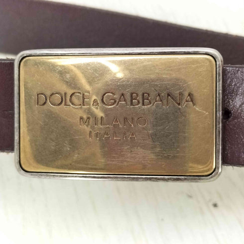 ドルチェアンドガッバーナ DOLCE&GABBANA プレートバックルレザーベルト メンズ