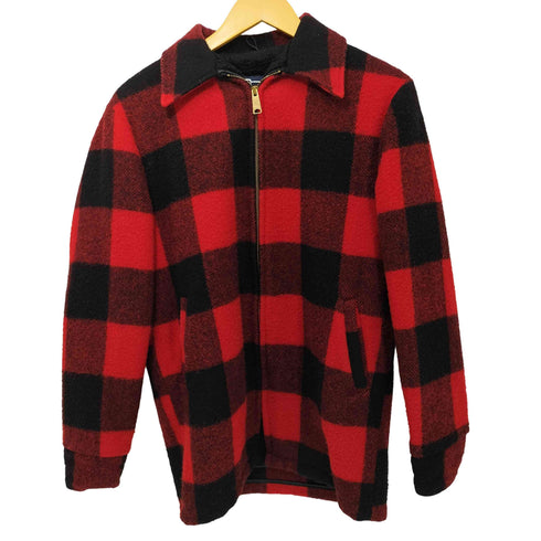 ウールリッチ WOOLRICH 80-90s チェック柄 裏地ボア ジップアップ ウールジャケット メンズ import:S