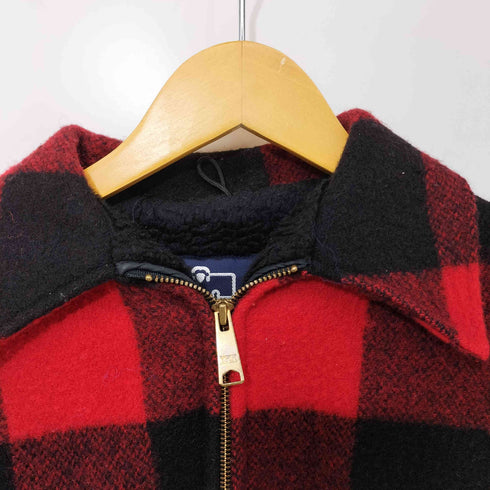 ウールリッチ WOOLRICH 80-90s チェック柄 裏地ボア ジップアップ ウールジャケット メンズ import:S
