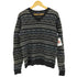 ノーティカ NAUTICA 90-00s ノルディック柄 Vネック ウールニット メンズ import:L