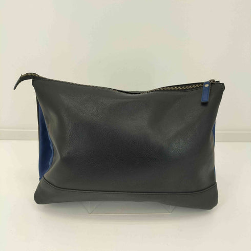 バーバリーブラックレーベル BURBERRY BLACK LABEL フロントロゴ レザークラッチバッグ メンズ