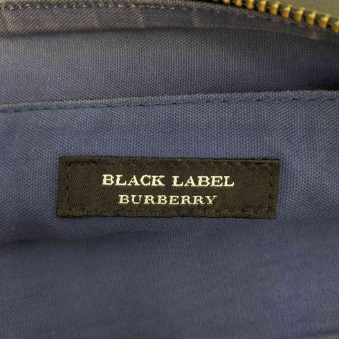 バーバリーブラックレーベル BURBERRY BLACK LABEL フロントロゴ レザークラッチバッグ メンズ