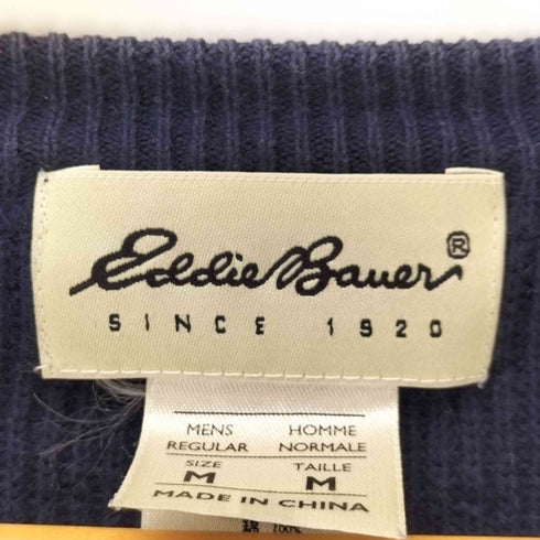 エディーバウアー Eddie Bauer 90-00S 白タグ プルオーバー Vネック リブ ニット セーター メンズ import:M