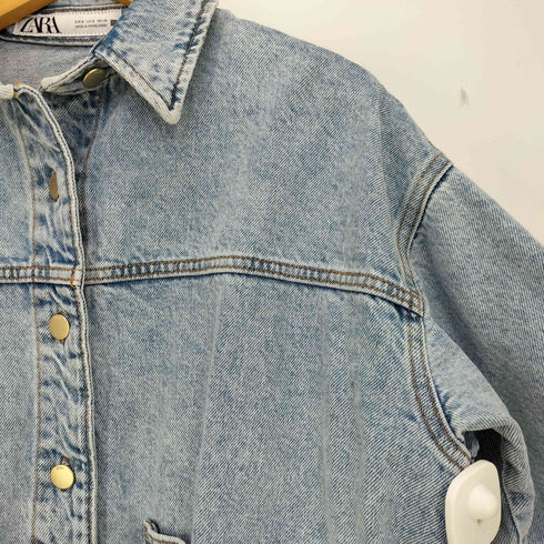 ザラ ZARA オーバーサイズ コットン デニムジャケット レディース import:S