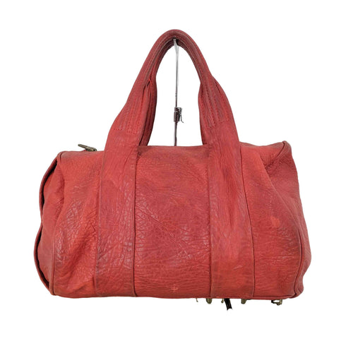 アレキサンダーワン Alexander Wang ロッキー レッド スタッズレザーハンドバッグ レディース