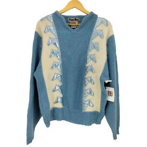 pioneer wear 80s 勲章タグ 台湾製 アルパカ混 素材切替 ニット レディース JPN:M