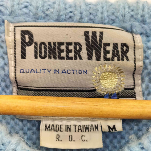 pioneer wear 80s 勲章タグ 台湾製 アルパカ混 素材切替 ニット レディース JPN:M