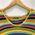 ユナイテッドカラーズオブベネトン UNITED COLORS OF BENETTON イタリア製 マルチカラー ボーダー Vネック ニット セーター レディース