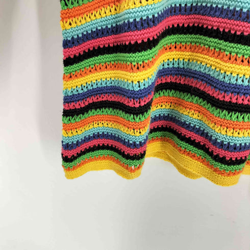 ユナイテッドカラーズオブベネトン UNITED COLORS OF BENETTON イタリア製 マルチカラー ボーダー Vネック ニット セーター レディース