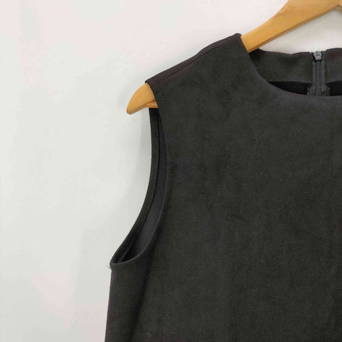 ザラ ZARA スムース プリーツ 異素材 切替 ノースリーブ ワンピース レディース import:M
