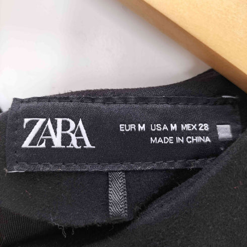 ザラ ZARA スムース プリーツ 異素材 切替 ノースリーブ ワンピース レディース import:M