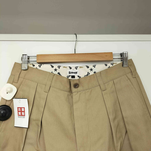 ショット Schott TC DOUBLE PLEATED WIDE PANTS メンズ L
